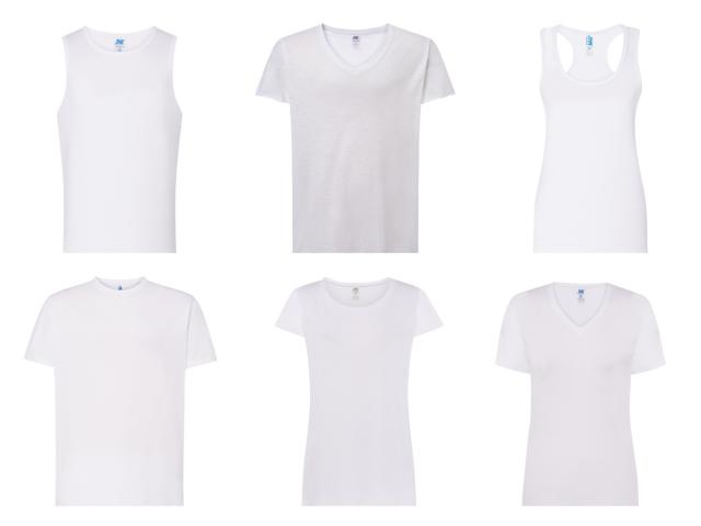 Camisetas baratas blancas para imprimir dibujos de San Fermín.